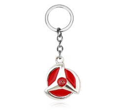 Anime Naruto Hatake Kakashi Sharingan Logo Red Metal Keychain Key Chain Key Ring