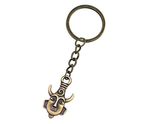 Supernatural Dean Winchester Mask Vintage Amulet Bronze Metal Key Ring Keychain for Men Women Kids Car Bike Key Ring
