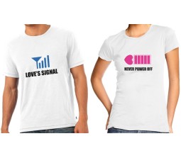 Love Signal Never Power Offs Couple T-Shirts