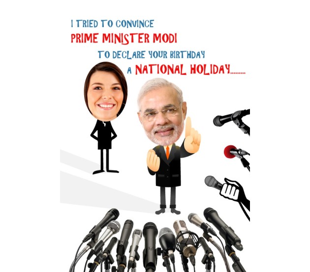 Prime Minister Modi Funny Birthday Card