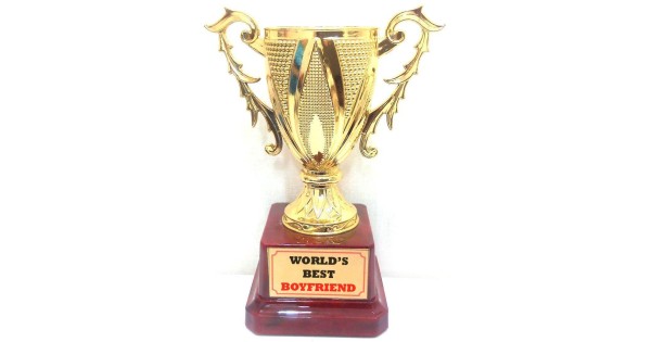 Worlds Best Boyfriend Worlds Best Trophy 10.5 Inch