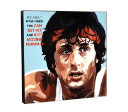  Rocky Balboa Keep Moving Forward Motivational Inpirational Quote Pop Art Wooden Frame Poster