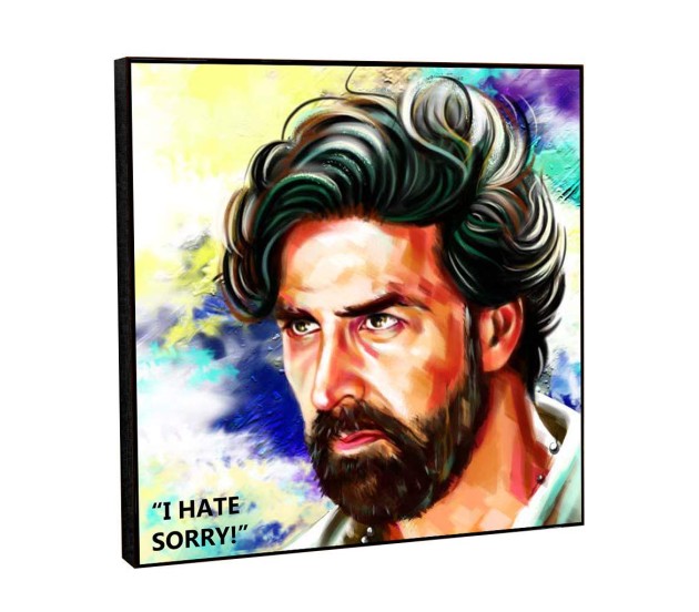 Akshay Kumar Gabbar is Back Movie Quote Pop Art Wooden Frame Poster Akshay Kumar Gabbar is Back Movie Quote Pop Art Wooden Frame Poster
