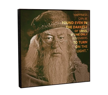  Harry Potter Dumbledore Happiness Can Be Found in Darkest of Time Motivational Inpirational Quote Pop Art Wooden Frame Poster