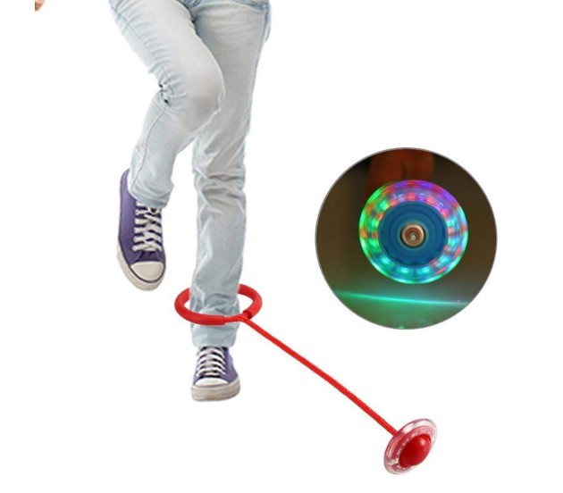 Kids Light Up Skip Ball Jumping Ankle Hoop Ring Lights Girls Boys Outdoor Toy 