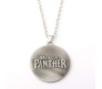 Black Panther Logo Metal Locket Pendant Necklace Silver Alloy Pendant