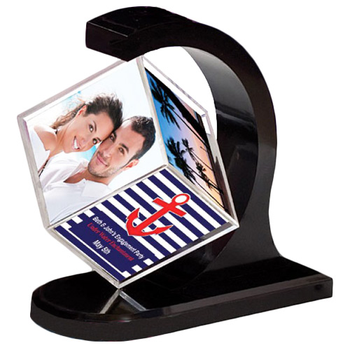 revolving floating photo cube magnetic