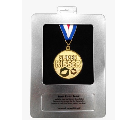 Super Kisser Gold Medal For Valentine & Anniversary