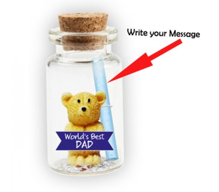 Message in A Bottle With Teddy & Worlds Best Dad Cut