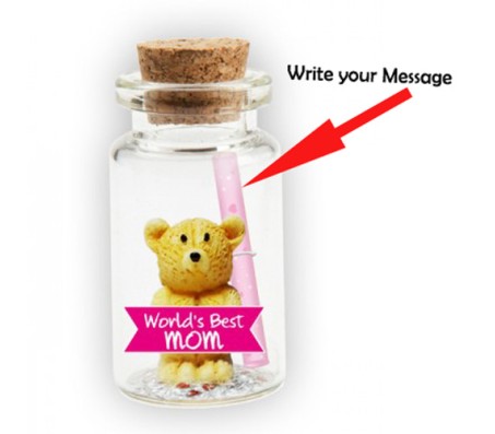 Message in A Bottle With Teddy & Worlds Best Mom Cut