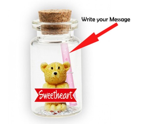 Message in A Bottle With Teddy & Sweet Heart Cut