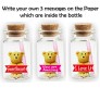 Set of 3 Message in A Bottle With Teddy & Love Messages [Sweet Heart, You Are Amazing, I love You] Cut