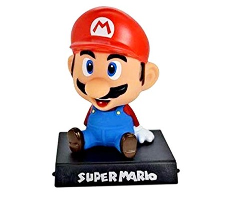 Super Mario Bobble Head for Car Dashboard with Mobile Holder Action Figure Toys Collectible Bobblehead Showpiece For Office Desk Table Top Toy For Kids and Adults Multicolor