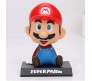 Super Mario Bobble Head for Car Dashboard with Mobile Holder Action Figure Toys Collectible Bobblehead Showpiece For Office Desk Table Top Toy For Kids and Adults Multicolor