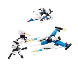 2 in 1 Building Blocks Set 142 Pcs Plane Space Ship Robots Fighter Jet Educational Construction Learning Brick Toy for Kids 