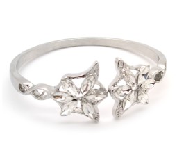 Lord Of The Rings Arwen Evenstar Open Leaf Flower Open Silver Bracelet