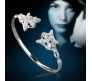 Lord Of The Rings Arwen Evenstar Open Leaf Flower Open Silver Bracelet
