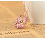 Multicolor Round Rainbow Swiss Zircon Crystal Pendant 18k Rose Gold Plated Chain Pendant for Women and Girls