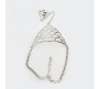 Silver Metal Strand Finger Chain Ring Bracelet Attached / Connected Party Style for Woman and Girls