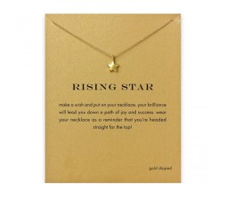 Card + Rising Star Symbol Pendant Necklace Graduation Growth Promotion Gift for Girls and Women
