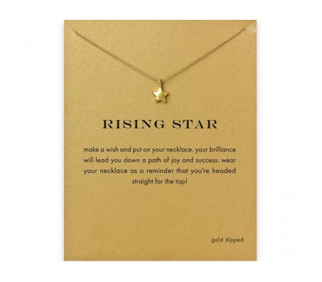 Card + Rising Star Symbol Pendant Necklace Graduation Growth Promotion Gift for Girls and Women