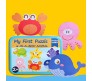 Wooden Floor Puzzles for Toddlers and 1 Year Olds 6 in 1 Beginner Jigsaw Puzzle Sea Animal with Tin Box Multicolor