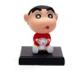 Bobble Head Shinchan for Car Dashboard with Mobile Holder Action Figure Toys Collectible Bobblehead Showpiece For Office Desk Table Top Toy For Kids and Adults Multicolor