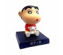 Bobble Head Shinchan for Car Dashboard with Mobile Holder Action Figure Toys Collectible Bobblehead Showpiece For Office Desk Table Top Toy For Kids and Adults Multicolor