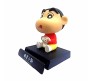 Bobble Head Shinchan for Car Dashboard with Mobile Holder Action Figure Toys Collectible Bobblehead Showpiece For Office Desk Table Top Toy For Kids and Adults Multicolor