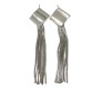 Long 8CM Tassel String Line Silver Dangler Earrings Drop Dangle Earring For Women And Girls