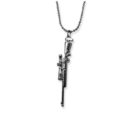 Sniper Gun Gamer Inspired Pendant Necklace Fashion Jewellery Accessory for Men and Boys