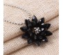 Superhero Spiderman Black Dahlia Flower Pendant Necklace Fashion Jewellery Accessory for Girls and Women