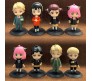 Anime Set of 8 Spy X Family Figures 10-11 cm for Car Dashboard, Cake Decoration, Office Desk and Study Table Multicolor