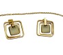 Enamel and Gold Plated Square Shape Pendant Set / Necklace Set with Earrings for Girls and Women