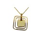 Enamel and Gold Plated Square Shape Pendant Set / Necklace Set with Earrings for Girls and Women