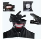 Tokyo Ghoul Mask Anime Kaneki Ken Mask for Cosplay Halloween Costume Accessory Adjustable Zipper Faux Leather