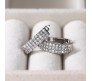 Hoop Earrings U Shape Crystal Studded 3 Layer Imitation Diamond Earring for Women and Girls Silver