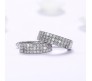 Hoop Earrings U Shape Crystal Studded 3 Layer Imitation Diamond Earring for Women and Girls Silver