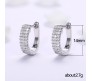 Hoop Earrings U Shape Crystal Studded 3 Layer Imitation Diamond Earring for Women and Girls Silver