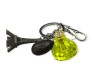 Glow in Dark Yellow Diamond Design With Metal Eiffel Tower Paris Key Chain and Message Seed Keychain for Girls / Woman Key Ring