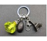 Glow in Dark Yellow Diamond Design With Metal Eiffel Tower Paris Key Chain and Message Seed Keychain for Girls / Woman Key Ring