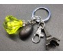 Glow in Dark Yellow Diamond Design With Metal Eiffel Tower Paris Key Chain and Message Seed Keychain for Girls / Woman Key Ring