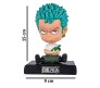 Bobble Head Zoro One Piece for Car Dashboard with Mobile Holder Action Figure Toys Collectible Bobblehead Showpiece For Office Desk Table Top Toy For Kids and Adults Multicolor