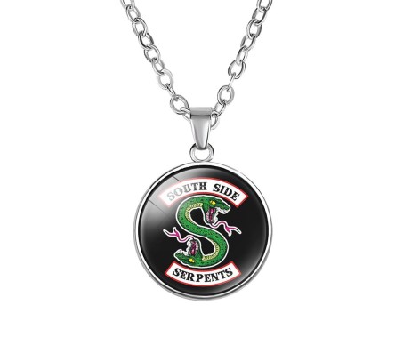 Riverdale South Side Serpants Round Pendant Necklace Inspired Jewellery For Men Women and Girls Multicolor