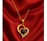 Gold Plated I Love You in 100 Languages Stylish Heart Pendant Chain Necklace Jewellery Valentine Gift for Girlfriend Women and Girls