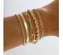 46 Pieces Gold Plated Butterfly Star Chain Heart Adjustable Stackable Ring Infinity Bracelets Hoop Earrings Fashion Boho Aesthetic Jewelry Set Ideal for Gifting