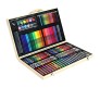 Deluxe Art Set 180 Piece Painting Drawing Kit Oil Pastels Crayon Colored Pencils Acrylic Paint Color Set Supplies Wooden Box for Gifting Rakhi Christmas Return Gift Birthday Kids Girls Boys