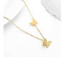 Stylish 18k Plated Butterfly Necklace Pendant Simple and Fancy Jewellery for Women and Girls Gold