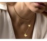 Stylish 18k Plated Butterfly Necklace Pendant Simple and Fancy Jewellery for Women and Girls Gold