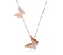 Stylish 18k Gold Plated Butterfly Necklace Pendant Simple and Fancy Jewellery for Women and Girls Rose Gold